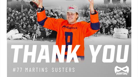 MARTINS SUSTERS STEPS DOWN FROM HOCKEY